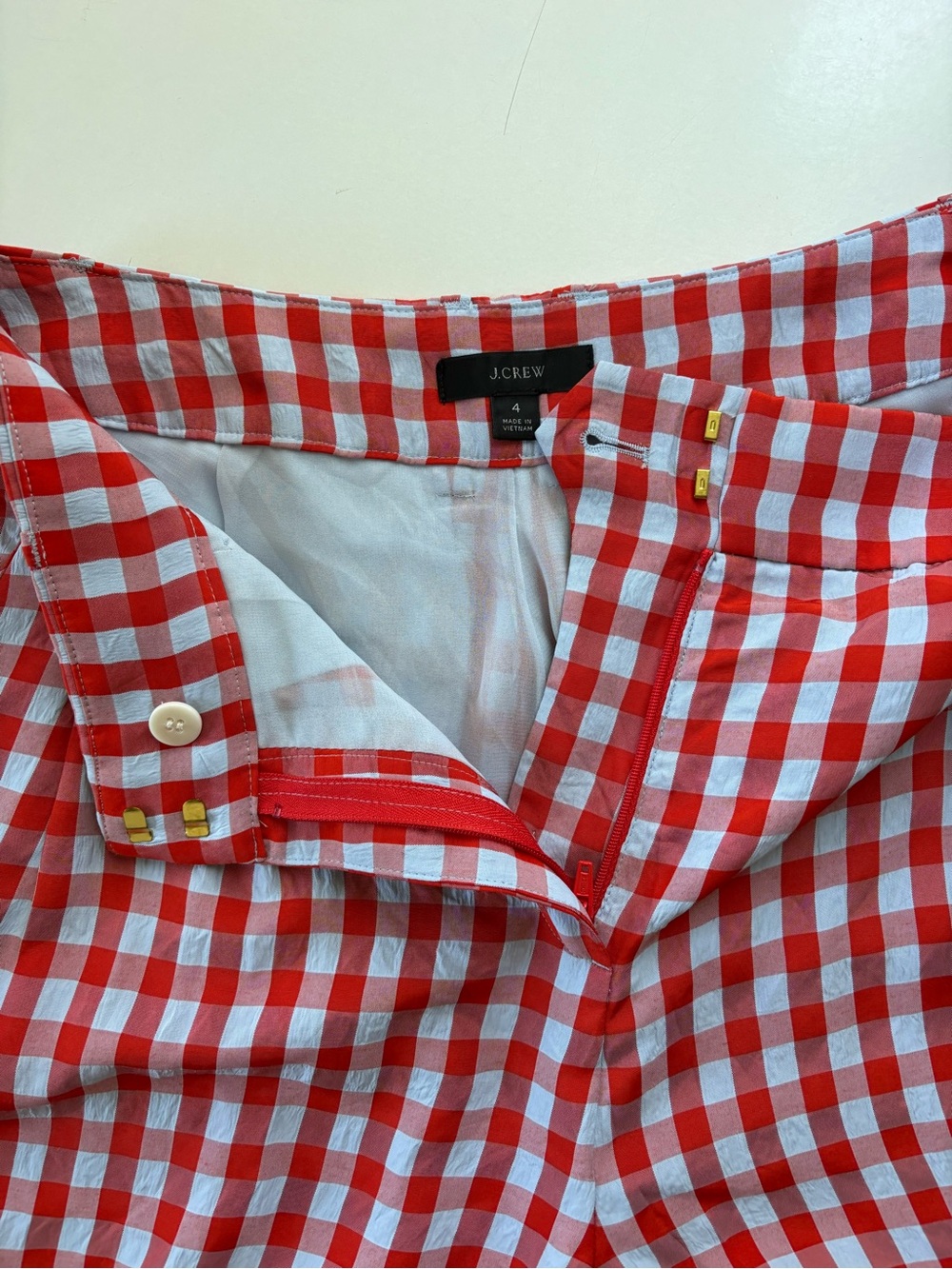 J.Crew Wide-leg pant in drapey gingham 4 - Picture 7 of 12